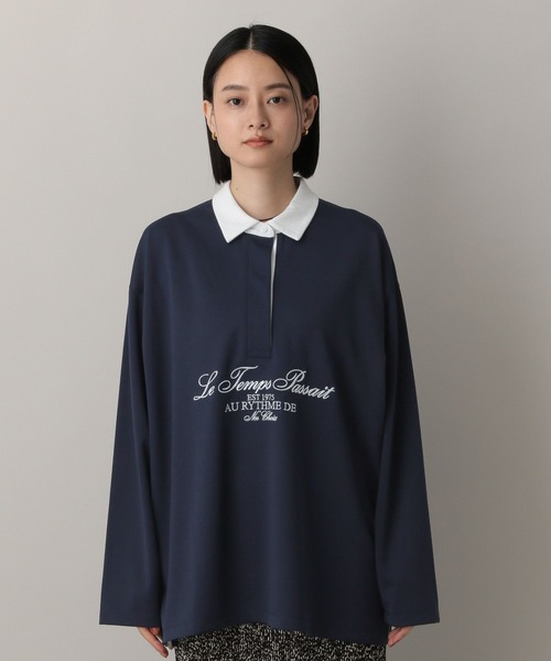 A part by（アパートバイ）の「ラガーシャツ（Tシャツ/カットソー・レディース・ネイビー/キャメル・FREE）」の9枚目の写真