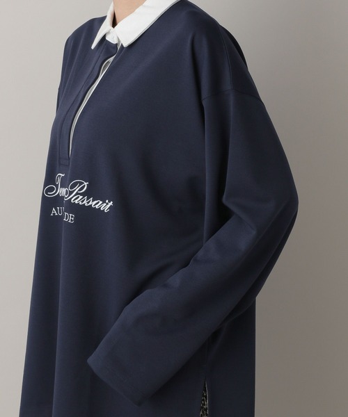 A part by（アパートバイ）の「ラガーシャツ（Tシャツ/カットソー・レディース・ネイビー/キャメル・FREE）」の14枚目の写真