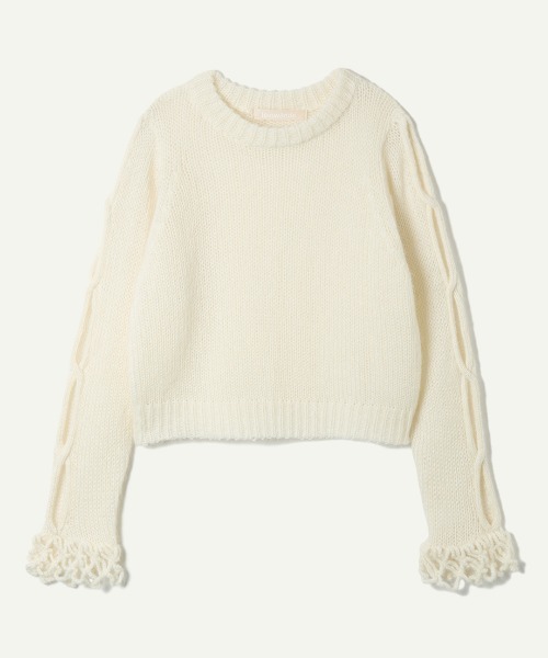 leinwande（ラインヴァンド）の「Open Cable Sweater（ニット/セーター・レディース・ホワイト/ブラック/グレー・ONE SIZE）」の4枚目の写真