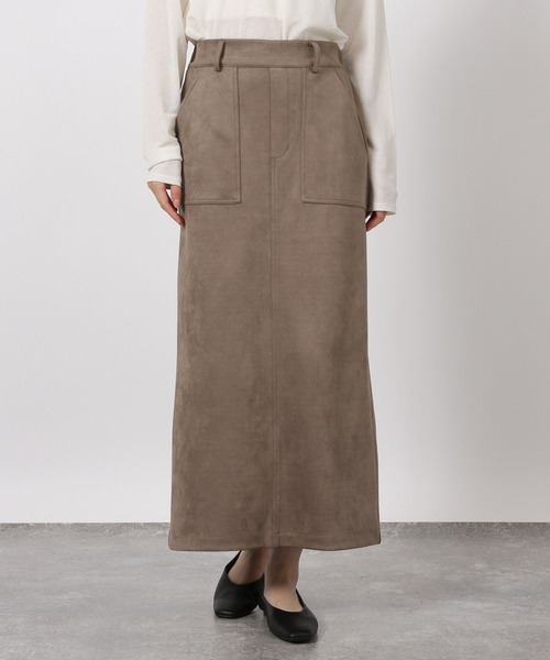 LAKOLE（ラコレ）の「＜着丈が選べる＞スエードポンチベイカースカート / 602341（スカート・レディース・モカ/カーキ/グレー・MEDIUM/LARGE）」の7枚目の写真