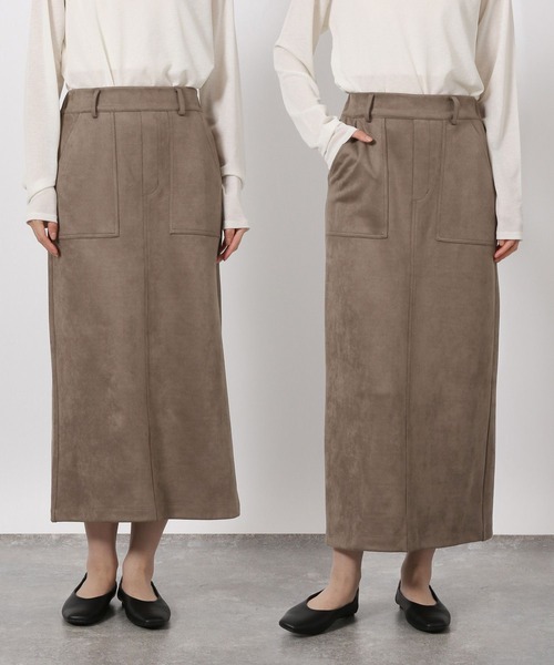 LAKOLE（ラコレ）の「＜着丈が選べる＞スエードポンチベイカースカート / 602341（スカート・レディース・モカ/カーキ/グレー・MEDIUM/LARGE）」の8枚目の写真