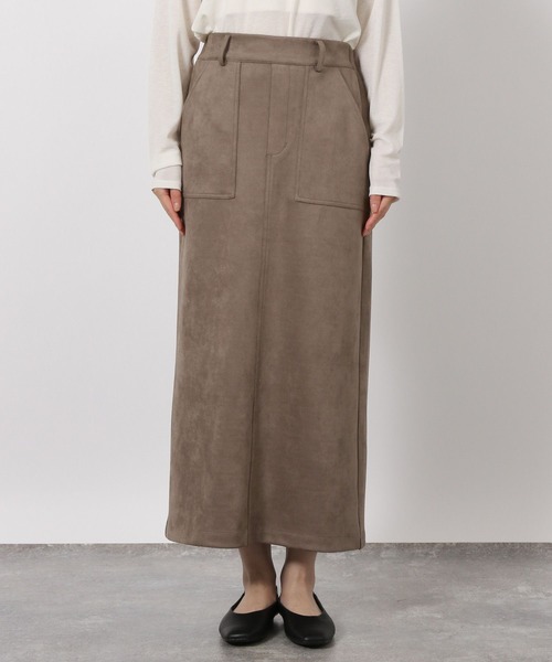 LAKOLE（ラコレ）の「＜着丈が選べる＞スエードポンチベイカースカート / 602341（スカート・レディース・モカ/カーキ/グレー・MEDIUM/LARGE）」の9枚目の写真