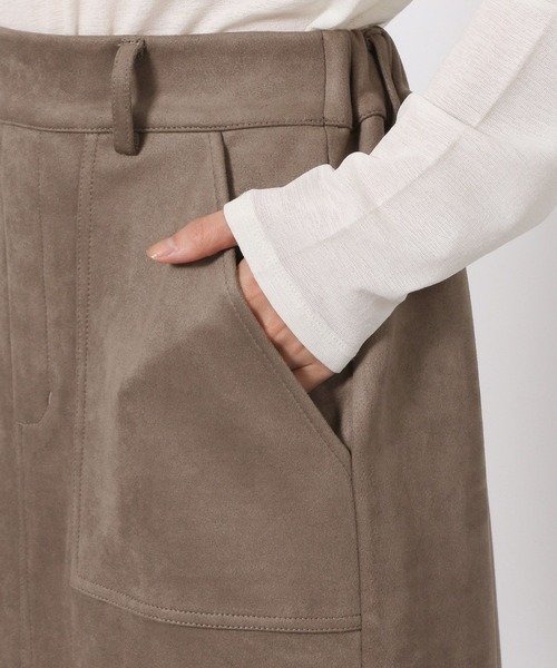 LAKOLE（ラコレ）の「＜着丈が選べる＞スエードポンチベイカースカート / 602341（スカート・レディース・モカ/カーキ/グレー・MEDIUM/LARGE）」の14枚目の写真