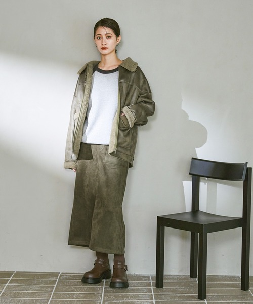 LAKOLE（ラコレ）の「＜着丈が選べる＞スエードポンチベイカースカート / 602341（スカート・レディース・モカ/カーキ/グレー・MEDIUM/LARGE）」の19枚目の写真