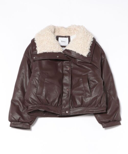 セール】フェイクレザー 衿裏ボア ブルゾン（ブルゾン）｜Ritzy