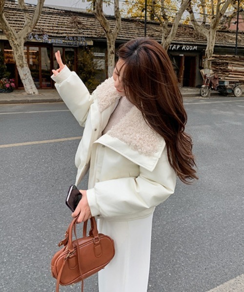 セール】フェイクレザー 衿裏ボア ブルゾン（ブルゾン）｜Ritzy