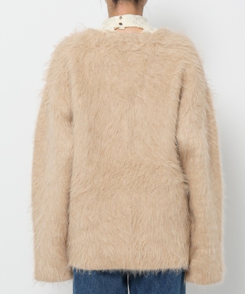 mysty woman（ミスティウーマン）の「接結シャギーニットカーディガン 603611（カーディガン/ボレロ・レディース・ベージュ/グレー/アイボリー・FREE）」の9枚目の写真