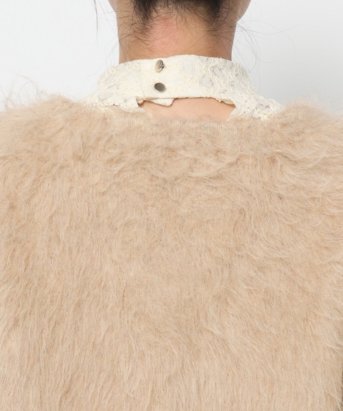 mysty woman（ミスティウーマン）の「接結シャギーニットカーディガン 603611（カーディガン/ボレロ・レディース・ベージュ/グレー/アイボリー・FREE）」の10枚目の写真