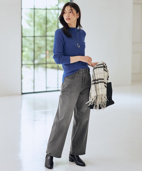 ANY（エニィ）の「ウールマフラー（マフラー・レディース・スカイブルー系3/ライトイエロー系3/レッド系3/アイボリー系3・F）」の6枚目の写真