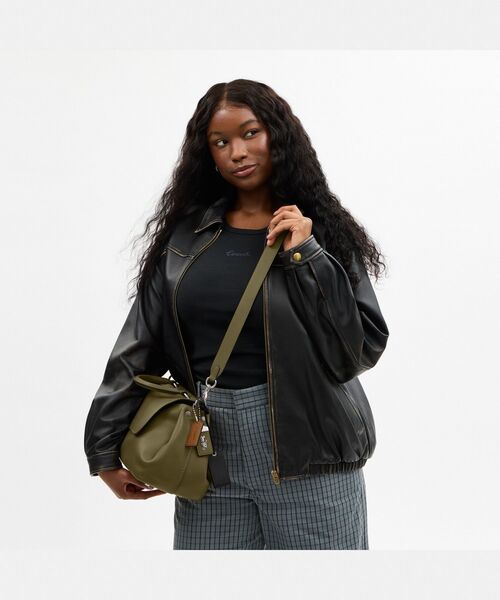 ブラック ショルダートップハンドル スラウチー ローグ トップ ハンドル バッグ（ショルダーバッグ