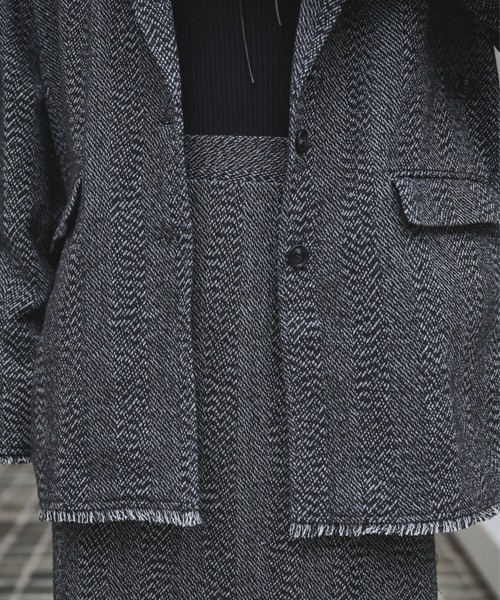 AIC.（エーアイシー）の「アシンメトリーツイードテーラードジャケット/セットアップ可能（テーラードジャケット・レディース・ブラウン/ブラック・FREE）」の13枚目の写真