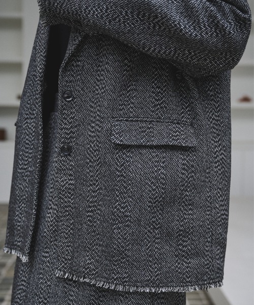 AIC.（エーアイシー）の「アシンメトリーツイードテーラードジャケット/セットアップ可能（テーラードジャケット・レディース・ブラウン/ブラック・FREE）」の14枚目の写真