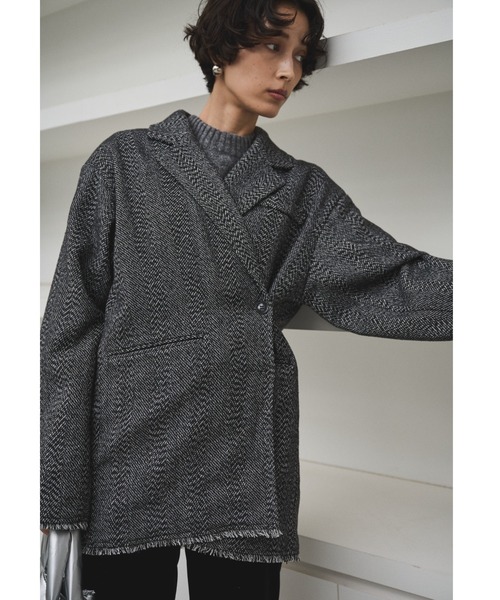 AIC.（エーアイシー）の「アシンメトリーツイードテーラードジャケット/セットアップ可能（テーラードジャケット・レディース・ブラウン/ブラック・FREE）」の19枚目の写真