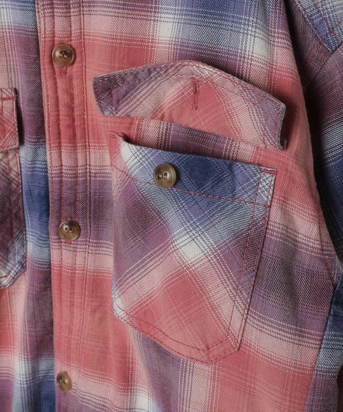 BAYFLOW（ベイフロー）の「[軽くて柔らか♪]ヴィンテージボアシャツ(KIDS)（シャツ/ブラウス・キッズ・ブルー/レッド・110cm/120cm/130cm/140cm/150cm）」の8枚目の写真