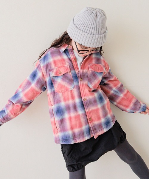 BAYFLOW（ベイフロー）の「[軽くて柔らか♪]ヴィンテージボアシャツ(KIDS)（シャツ/ブラウス・キッズ・ブルー/レッド・110cm/120cm/130cm/140cm/150cm）」の15枚目の写真