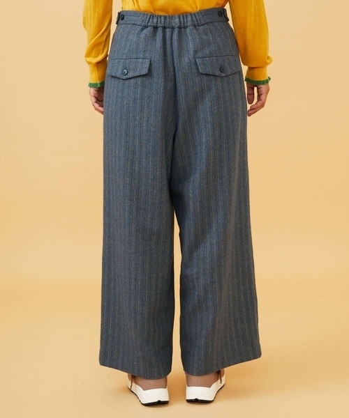 Jocomomola(ホコモモラ)の「Huellas de aves へリンボーンワイドストレートパンツ(その他パンツ・レディース・ブルー/ベージュ・40/42)」の6枚目の写真