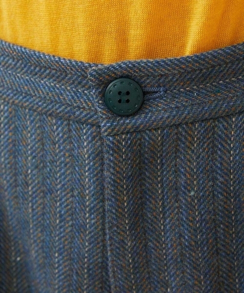 Jocomomola(ホコモモラ)の「Huellas de aves へリンボーンワイドストレートパンツ(その他パンツ・レディース・ブルー/ベージュ・40/42)」の8枚目の写真