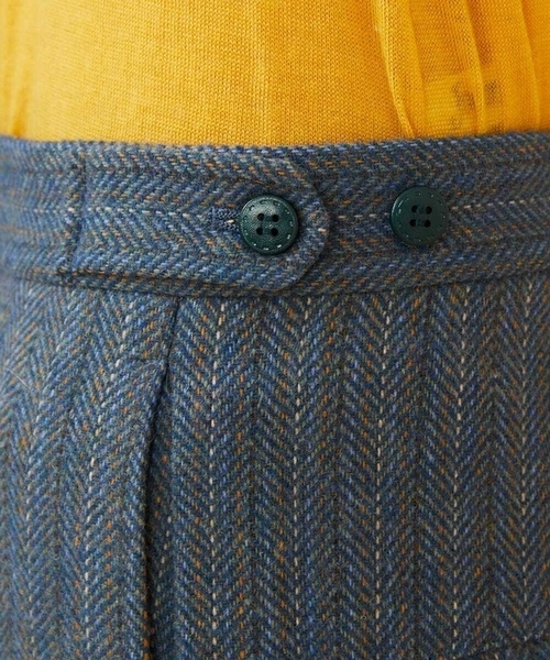 Jocomomola(ホコモモラ)の「Huellas de aves へリンボーンワイドストレートパンツ(その他パンツ・レディース・ブルー/ベージュ・40/42)」の10枚目の写真