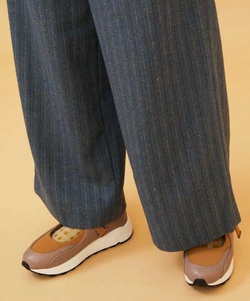 Jocomomola(ホコモモラ)の「Huellas de aves へリンボーンワイドストレートパンツ(その他パンツ・レディース・ブルー/ベージュ・40/42)」の12枚目の写真