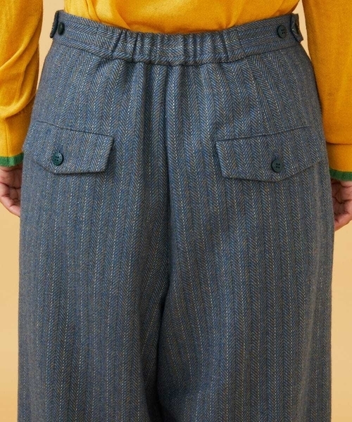 Jocomomola(ホコモモラ)の「Huellas de aves へリンボーンワイドストレートパンツ(その他パンツ・レディース・ブルー/ベージュ・40/42)」の13枚目の写真
