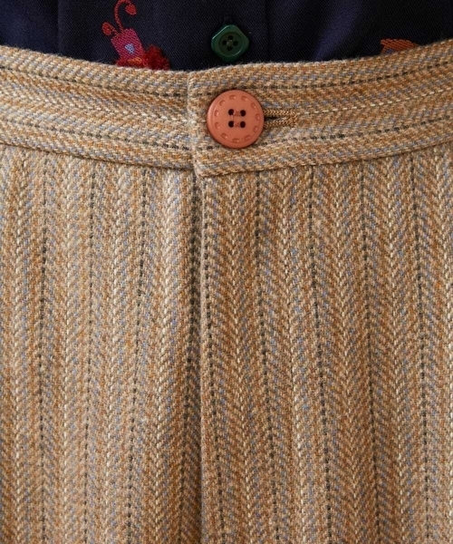 Jocomomola(ホコモモラ)の「Huellas de aves へリンボーンワイドストレートパンツ(その他パンツ・レディース・ブルー/ベージュ・40/42)」の16枚目の写真