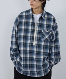 Deuxieme  Classe  チェックZIPシャツ niko and（ニコアンド）の「古着風チェックZIPシャツ（シャツ