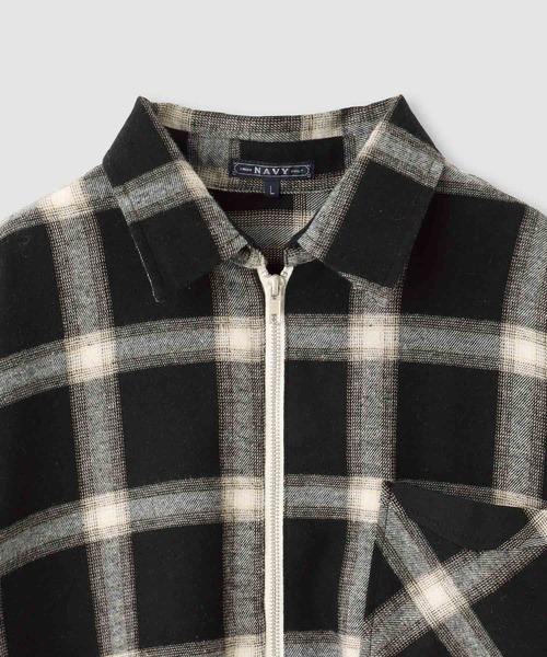 NAVY（ネイビー）の「nAvy ハーフZIPオンブレチェックネルシャツ（シャツ/ブラウス・メンズ・ブラウン/ブラック/ネイビー・XL/L/M/S）」の4枚目の写真