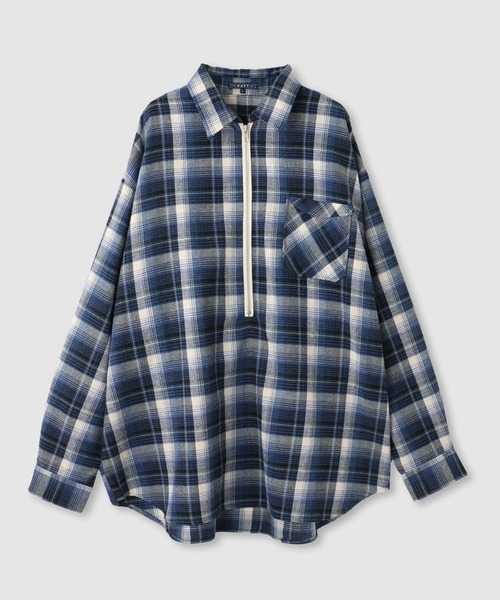 NAVY（ネイビー）の「nAvy ハーフZIPオンブレチェックネルシャツ（シャツ/ブラウス・メンズ・ブラウン/ブラック/ネイビー・XL/L/M/S）」の18枚目の写真
