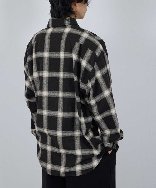 NAVY（ネイビー）の「nAvy ハーフZIPオンブレチェックネルシャツ（シャツ/ブラウス・メンズ・ブラウン/ブラック/ネイビー・XL/L/M/S）」の10枚目の写真