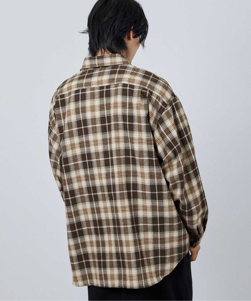 NAVY（ネイビー）の「nAvy ハーフZIPオンブレチェックネルシャツ（シャツ/ブラウス・メンズ・ブラウン/ブラック/ネイビー・XL/L/M/S）」の13枚目の写真