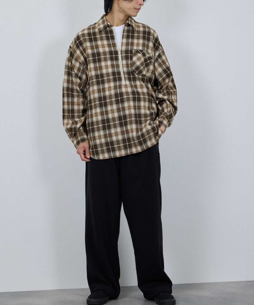 NAVY（ネイビー）の「nAvy ハーフZIPオンブレチェックネルシャツ（シャツ/ブラウス・メンズ・ブラウン/ブラック/ネイビー・XL/L/M/S）」の14枚目の写真