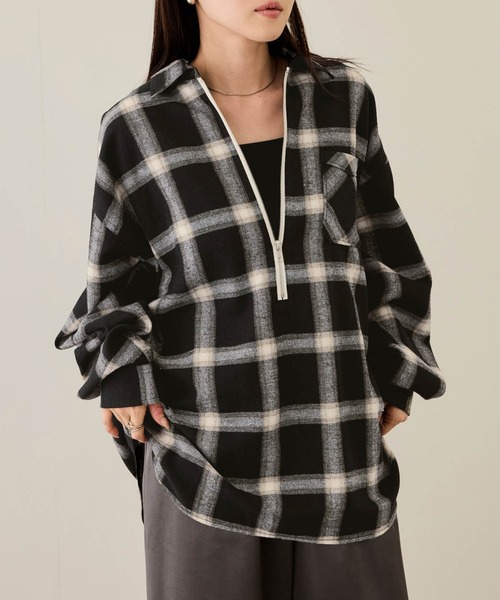 NAVY（ネイビー）の「nAvy ハーフZIPオンブレチェックネルシャツ（シャツ/ブラウス・メンズ・ブラウン/ブラック/ネイビー・XL/L/M/S）」の21枚目の写真