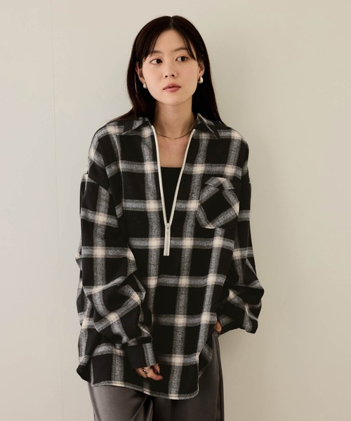 NAVY（ネイビー）の「nAvy ハーフZIPオンブレチェックネルシャツ（シャツ/ブラウス・メンズ・ブラウン/ブラック/ネイビー・XL/L/M/S）」の22枚目の写真
