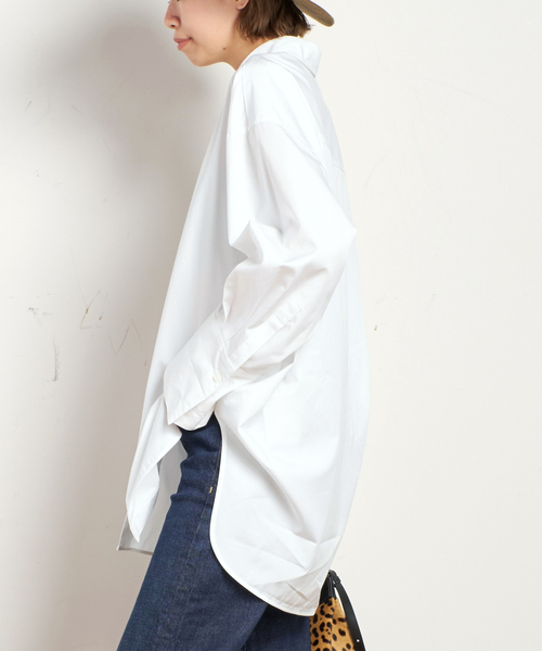 AP STUDIO（エーピーストゥディオ）の「スーピマコットンシャツ（シャツ/ブラウス・レディース・ホワイト/サックスブルー・FREE）」の8枚目の写真