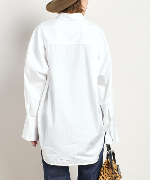 AP STUDIO（エーピーストゥディオ）の「スーピマコットンシャツ（シャツ/ブラウス・レディース・ホワイト/サックスブルー・FREE）」の9枚目の写真