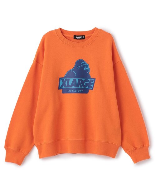 XLARGE KIDS(エクストララージキッズ)の「スランテッドOGトレーナー(スウェット・キッズ・トップグレー/ネイビー/ブラック/オレンジ・140cm/100cm/110cm/120cm/90cm/80cm/130cm)」の1枚目の写真