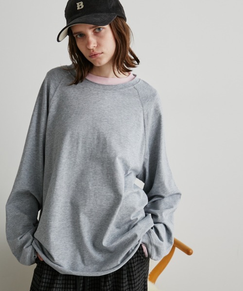 Auntie Rosa Holiday（アンティローザホリデー）の「オーバーサイズベーシックロンT（Tシャツ/カットソー・レディース・グレー/ブラック/ホワイト/ブラウン/グリーン/イエロー/ピンク/ネイビー・FREE）」の4枚目の写真