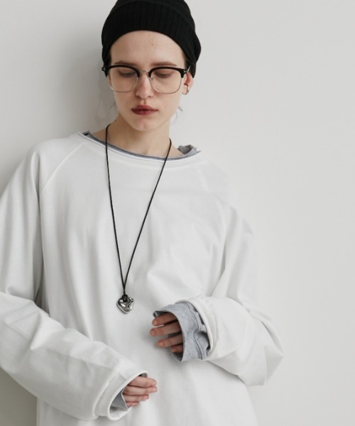 Auntie Rosa Holiday（アンティローザホリデー）の「オーバーサイズベーシックロンT（Tシャツ/カットソー・レディース・グレー/ブラック/ホワイト/ブラウン/グリーン/イエロー/ピンク/ネイビー・FREE）」の2枚目の写真