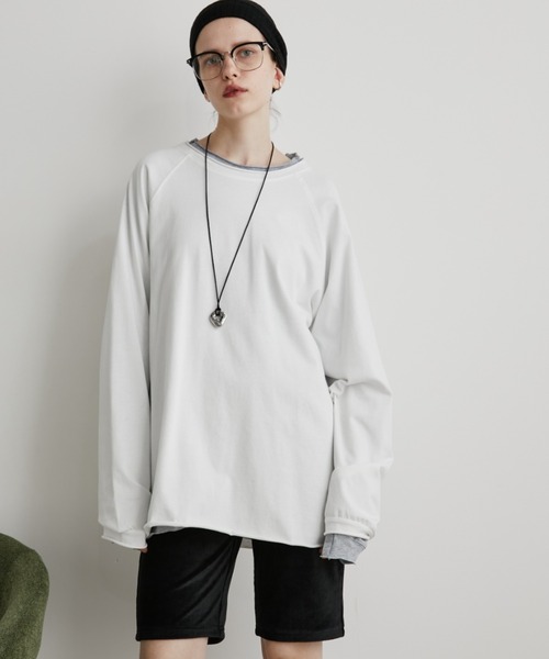 Auntie Rosa Holiday（アンティローザホリデー）の「オーバーサイズベーシックロンT（Tシャツ/カットソー・レディース・グレー/ブラック/ホワイト/ブラウン/グリーン/イエロー/ピンク/ネイビー・FREE）」の10枚目の写真