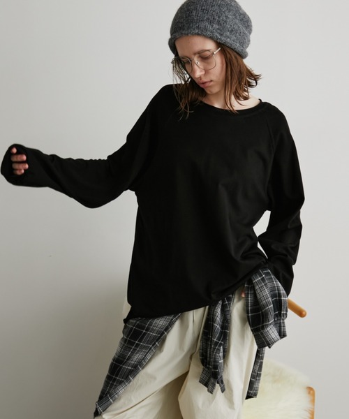 Auntie Rosa Holiday（アンティローザホリデー）の「オーバーサイズベーシックロンT（Tシャツ/カットソー・レディース・グレー/ブラック/ホワイト/ブラウン/グリーン/イエロー/ピンク/ネイビー・FREE）」の17枚目の写真