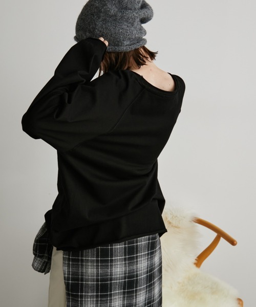 Auntie Rosa Holiday（アンティローザホリデー）の「オーバーサイズベーシックロンT（Tシャツ/カットソー・レディース・グレー/ブラック/ホワイト/ブラウン/グリーン/イエロー/ピンク/ネイビー・FREE）」の21枚目の写真