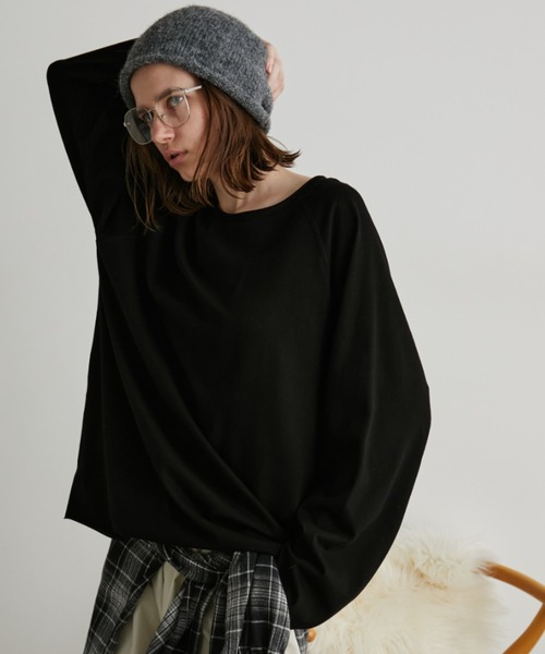 Auntie Rosa Holiday（アンティローザホリデー）の「オーバーサイズベーシックロンT（Tシャツ/カットソー・レディース・グレー/ブラック/ホワイト/ブラウン/グリーン/イエロー/ピンク/ネイビー・FREE）」の19枚目の写真