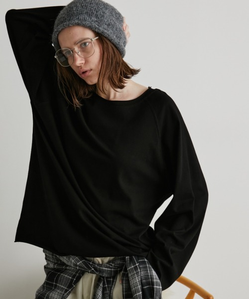 Auntie Rosa Holiday（アンティローザホリデー）の「オーバーサイズベーシックロンT（Tシャツ/カットソー・レディース・グレー/ブラック/ホワイト/ブラウン/グリーン/イエロー/ピンク/ネイビー・FREE）」の18枚目の写真