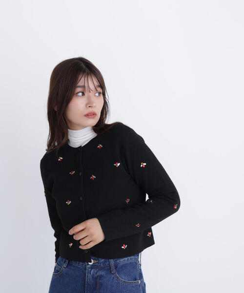 NATURAL BEAUTY BASIC(ナチュラルビューティーベーシック)の「◇ビジューニットジャケット(カーディガン/ボレロ・レディース・ブルー/オフホワイト/ブラック・FREE)」の6枚目の写真