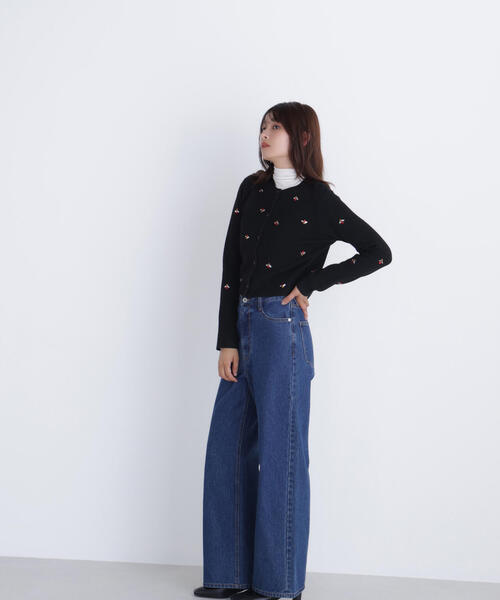 NATURAL BEAUTY BASIC(ナチュラルビューティーベーシック)の「◇ビジューニットジャケット(カーディガン/ボレロ・レディース・ブルー/オフホワイト/ブラック・FREE)」の7枚目の写真