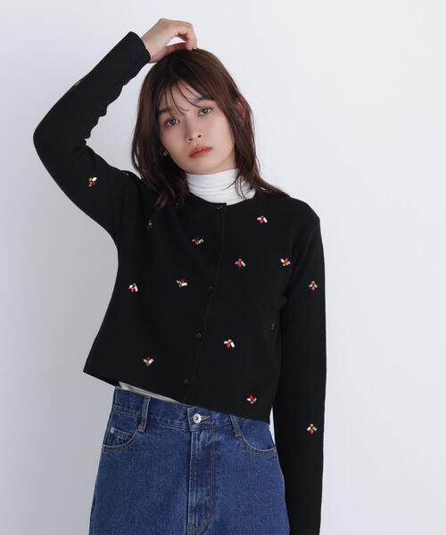 NATURAL BEAUTY BASIC(ナチュラルビューティーベーシック)の「◇ビジューニットジャケット(カーディガン/ボレロ・レディース・ブルー/オフホワイト/ブラック・FREE)」の8枚目の写真
