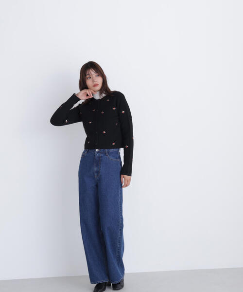 NATURAL BEAUTY BASIC(ナチュラルビューティーベーシック)の「◇ビジューニットジャケット(カーディガン/ボレロ・レディース・ブルー/オフホワイト/ブラック・FREE)」の11枚目の写真