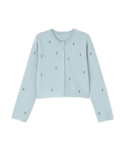 NATURAL BEAUTY BASIC（ナチュラルビューティーベーシック）の「◇ビジューニットジャケット（カーディガン/ボレロ・レディース・ブルー/オフホワイト/ブラック・FREE）」の16枚目の写真