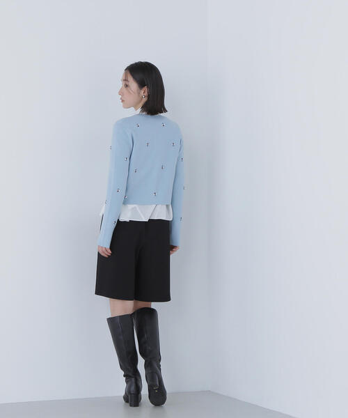 NATURAL BEAUTY BASIC（ナチュラルビューティーベーシック）の「◇ビジューニットジャケット（カーディガン/ボレロ・レディース・ブルー/オフホワイト/ブラック・FREE）」の11枚目の写真