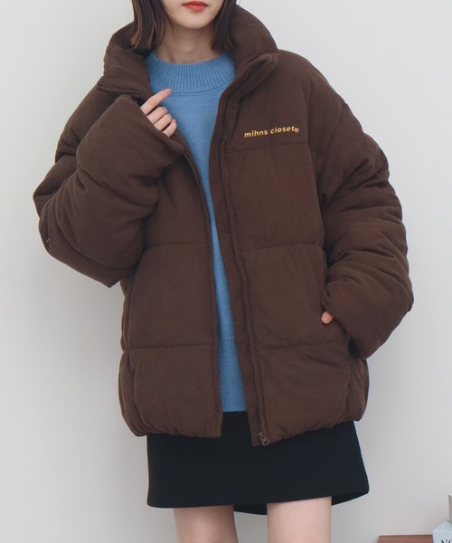 mihns closet（ミンズクローゼット）の「【mihns closet/ミンズクローゼット】 スタンドカラー パデッド ストレッチ コーデュロイ ブルゾン（ダウンジャケット/コート・メンズ・ブラック/チャコールグレー/ブラウン/ベージュ・M/L/S/LL）」の21枚目の写真